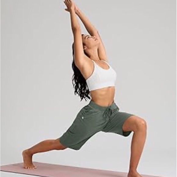 Olive Green Women's Drawstring Bermudas - Picture 4 of 5